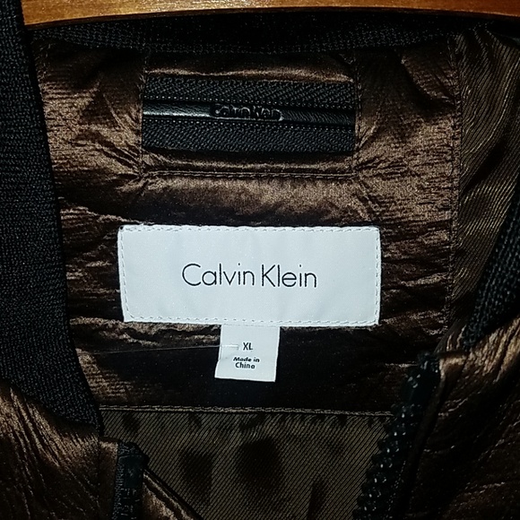 Calvin Klein | Jackets & Coats | Copper Calvin Klein Bomber Jacket ...